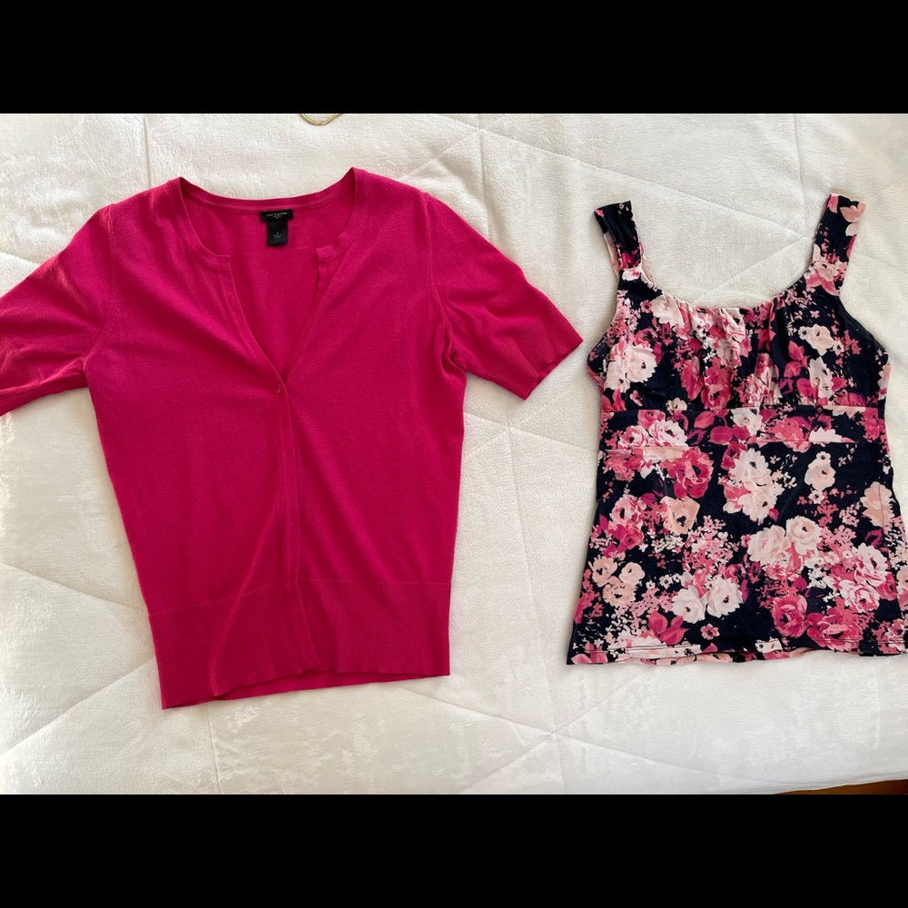 Any Taylor figure flattering empire waist tank with matching cropped sweater